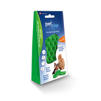 Petway Pet + Me Brush Green Soft Silicone (Cats for long hair or thick undercoat)