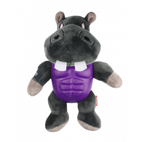GIGWI Im Hero Armour Hippo Plush Squeak Gry