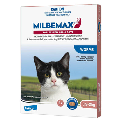 Milbemax Allwormer For Cats 0.5 - 2kg 2 Tablets - PET PARLOR