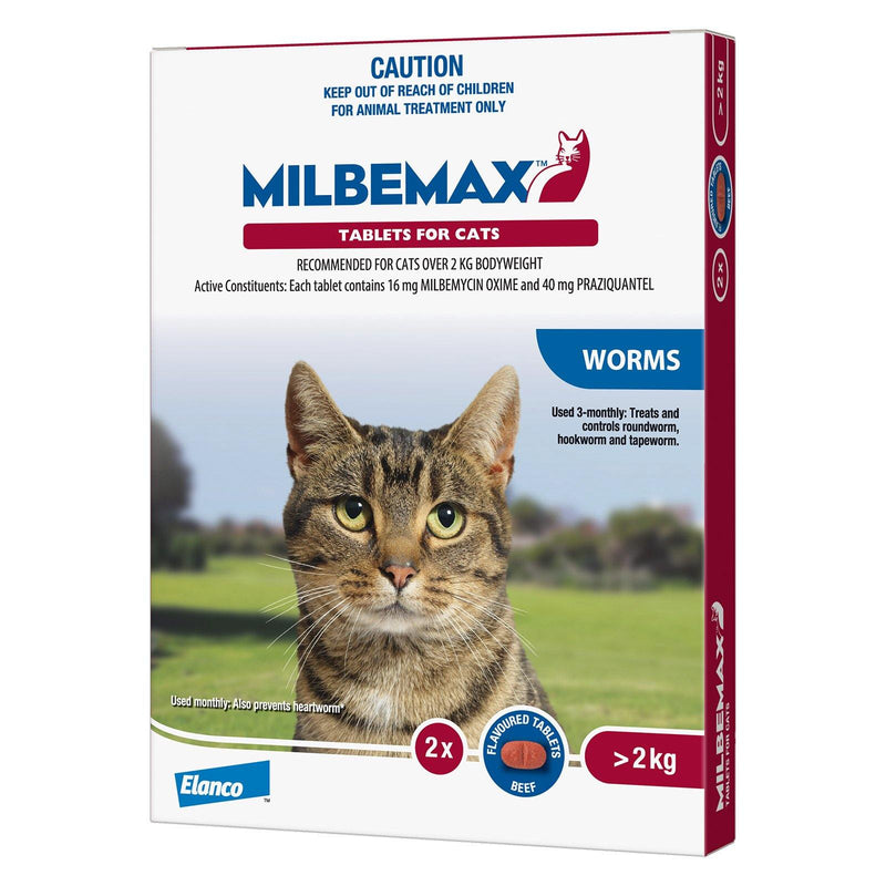 Milbemax Allwormer For Cats Over 2kg 2 Tablets - PET PARLOR