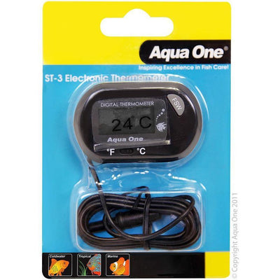 AQUA ONE LCD Electronic Thermometer Outside Tank ST 3 -12151