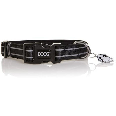 DOOG Lassie Collar - black w reflective stripe - PET PARLOR