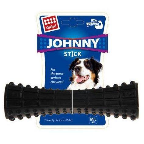 GIGWI Johny Stick Extra Durable Rubber Black