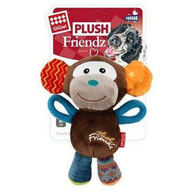 GIGWI Plush Friendz Monkey With Squeaker