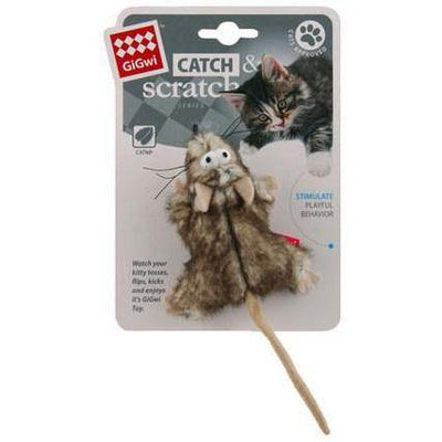 GIGWI Cat Catch Scratch Mouse with Catnip