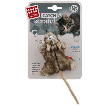 GIGWI Cat Catch Scratch Mouse with Catnip