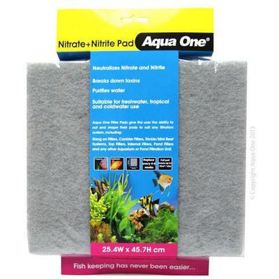 AQUA ONE Nitrite Nitrate Pad Self Cut Filter Pad 25.4 X 45.7cm -09507