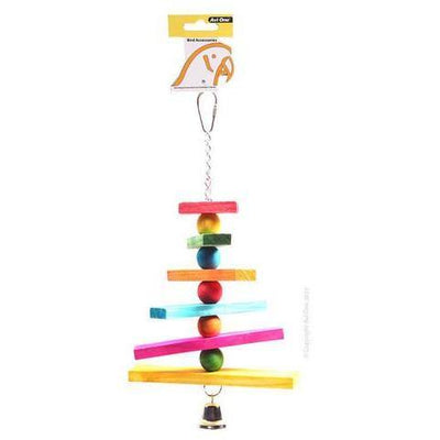 AVI ONE Bird Toy Coloured Block Chain And Bell
