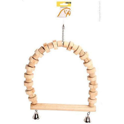 AVI ONE Parrot Swing Natural Wood With Bells