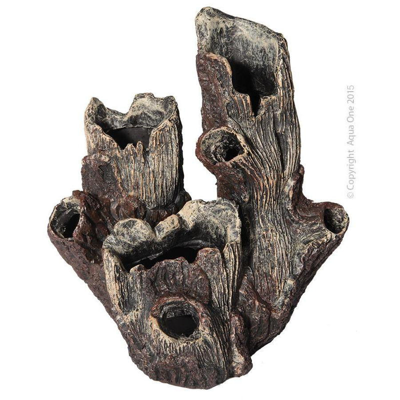 AQUA ONE Ornament Wood With Holes Medium 17x15x19cm