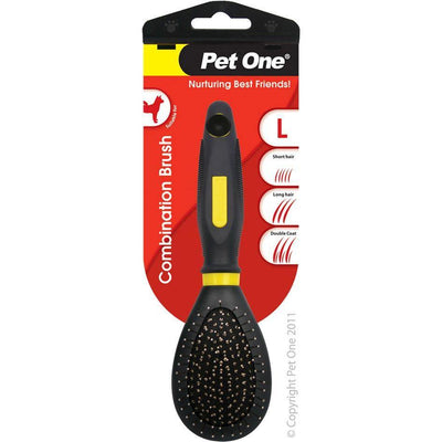PET ONE Grooming Brush Combination Bristle/Pin (L) -23870