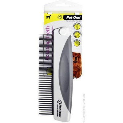 PET ONE Grooming Comb With Rotating Teeth Fine 55 Pins Premium Handle