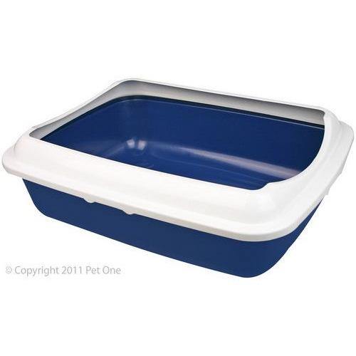 PET ONE Litter Tray Rectangle L w lid 50x39x15cm 3 clr mix Blue Green Burgandy -23182