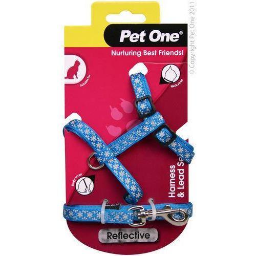 PET ONE Cat Lead & Harness Set Refl 15 to 22.5cm 10mm