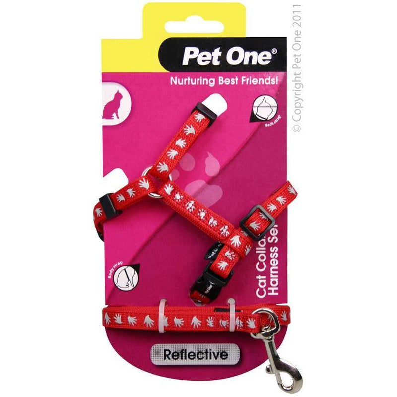 PET ONE Cat Lead & Harness Set Refl 15 to 22.5cm 10mm