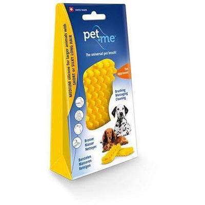 Petway Pet + Me Brush Yellow Medium Silicone (Dogs for most hair types)