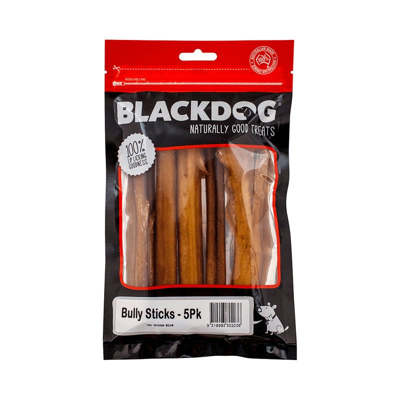 Black Dog Bully Sticks - 5 Pack - PET PARLOR
