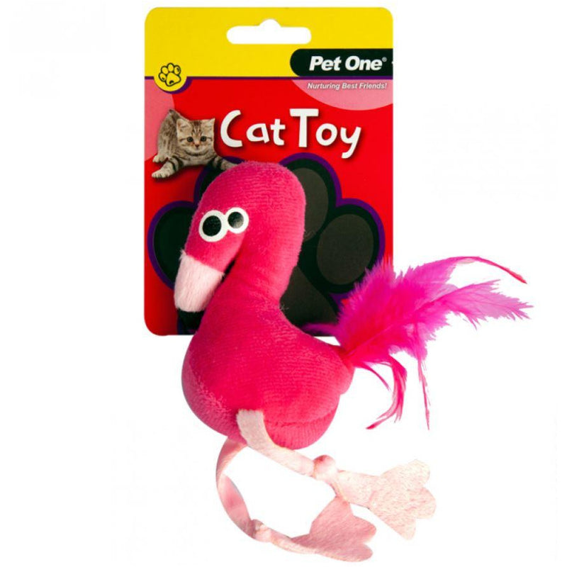 Plush Pink Flamingo Cat Toy