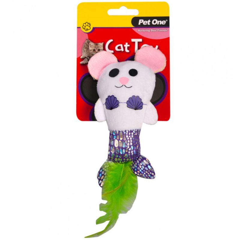 Plush Mermouse with Feather Cat Toy