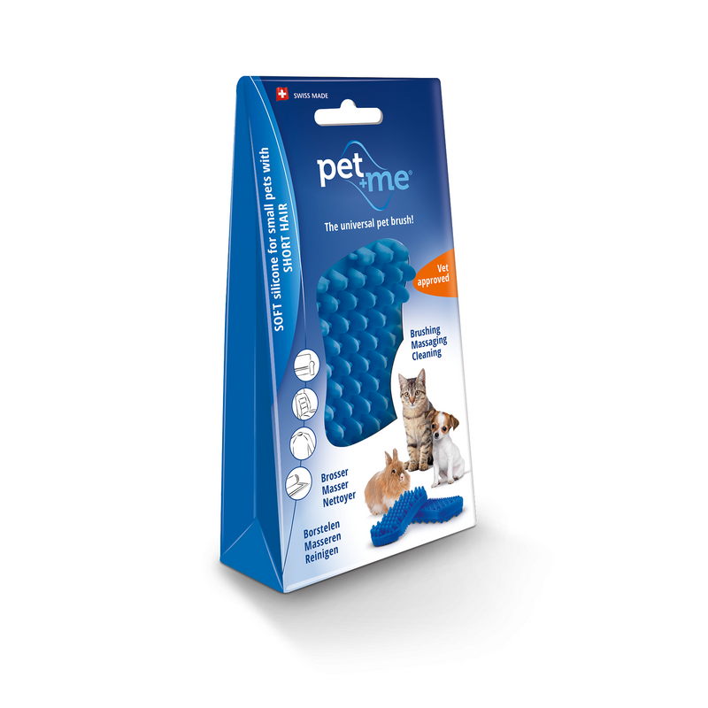 Petway Pet + Me Brush Blue Soft Silicone (Cats Rabbits & Small Animals)