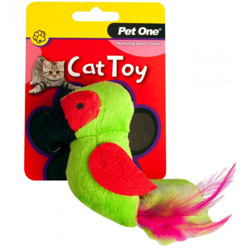 Plush Parrot Green Cat Toy